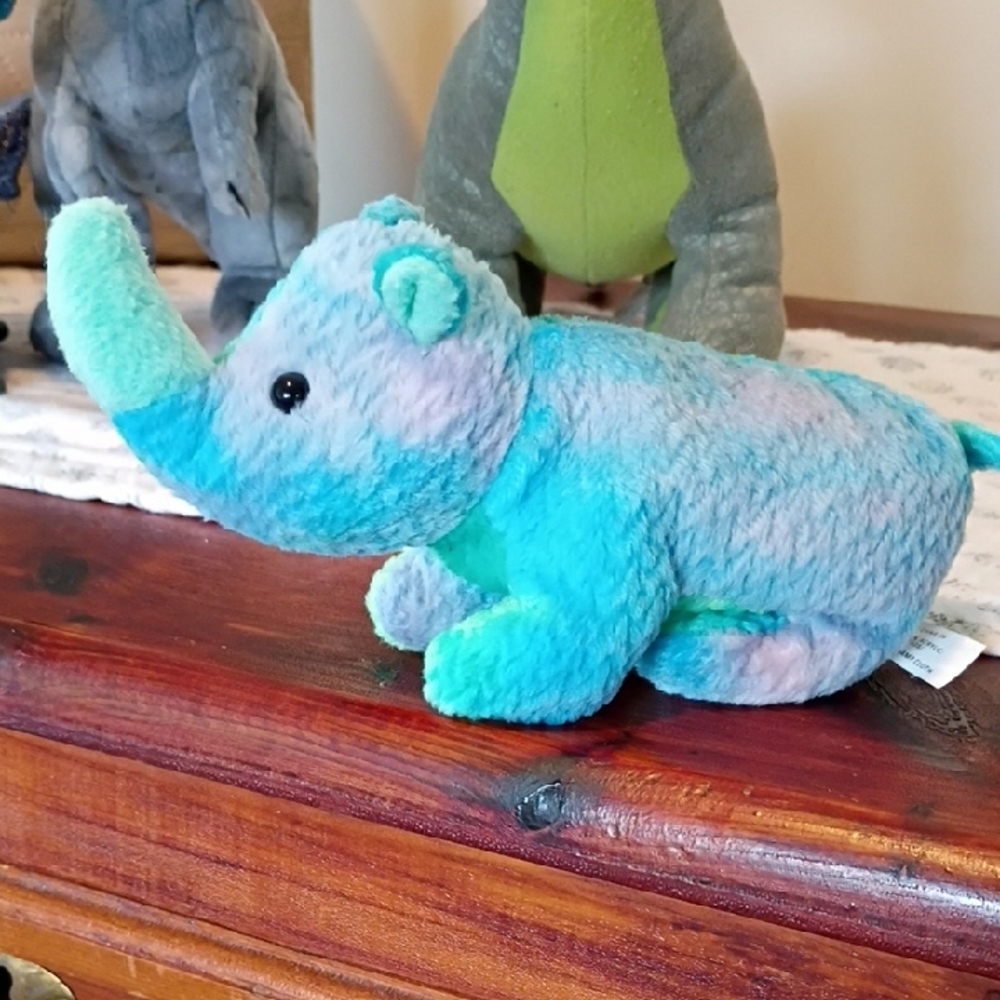 Blue and Green Stuffed Dinosaur Toy - Picture 7 of 11